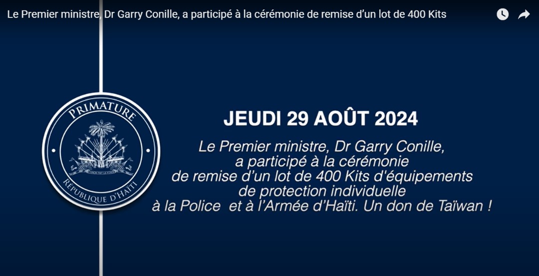 Taïwan a fait don d'équipements de protection individuelle au gouvernement haïtien