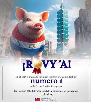 2023年台灣成為巴拉圭豬肉出口第一大市場