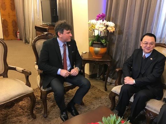 El Embajador de la República de China (Taiwán), Dr. Diego L. Chou, visitó al Ministro de Agricultura y Ganadería (MAG), Denis Lichi el día 5 de septiembre, 2018.