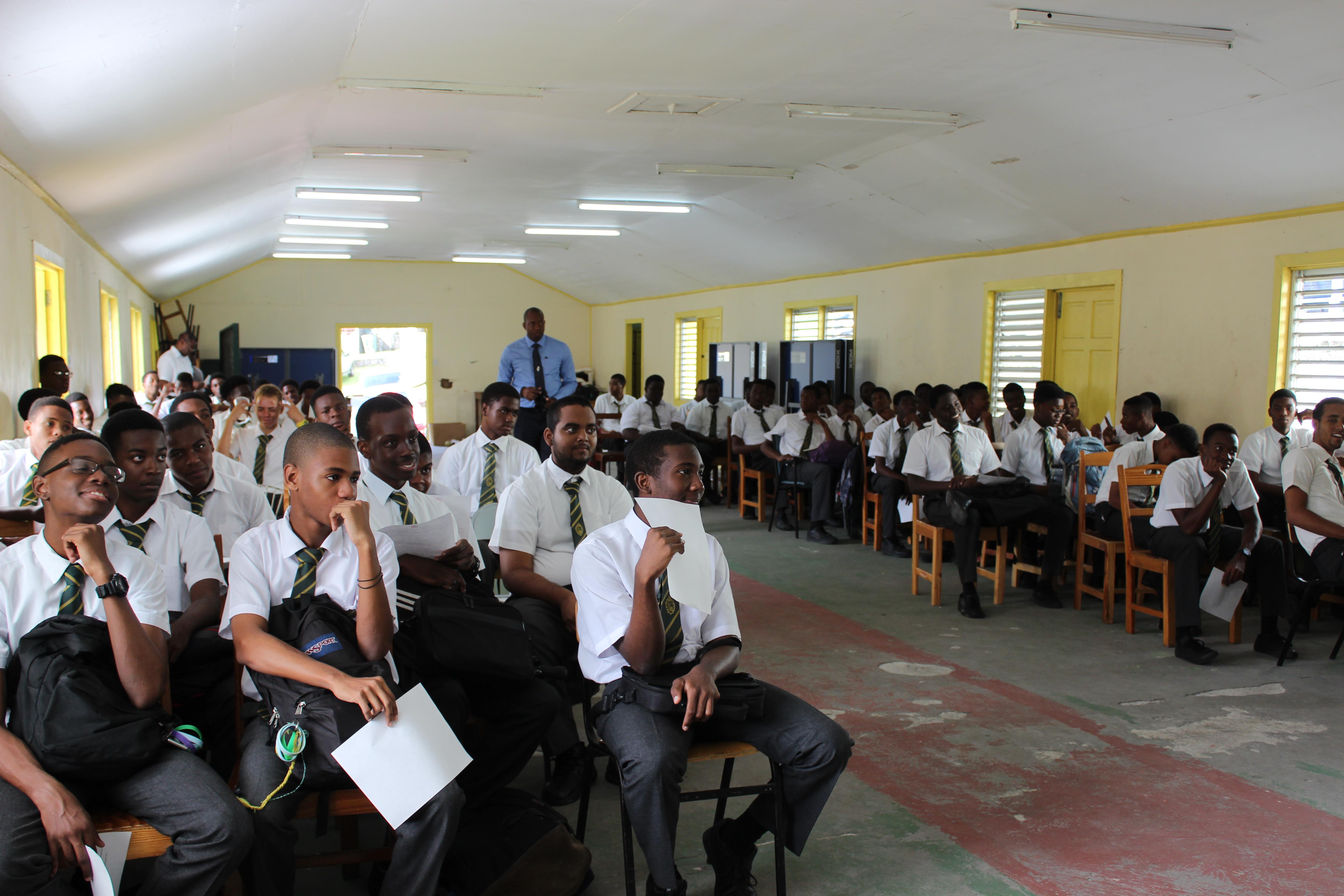 The presentation was made on Wednesday, Feb. 1, 2017 at 9:15 am. Members of the SVG Taiwan Scholar Alumni Association, including Jamali Jack, Gordon Shallow, Kent Thomas, Sylvester Bullock and Jordana Lewis, attended to share their experiences.