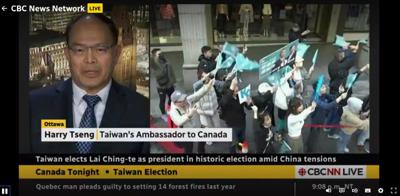 Ambassador Harry Tseng in CBC interview: Taiwan elections embody mature democracy