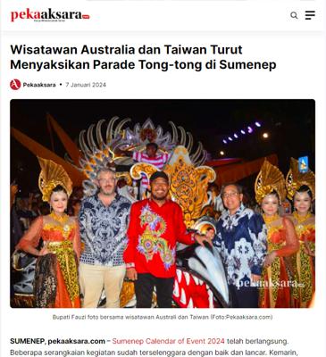 TETO Surabaya Director General Isaac Chiu attended the Tong-tong Music Festival in Sumenep