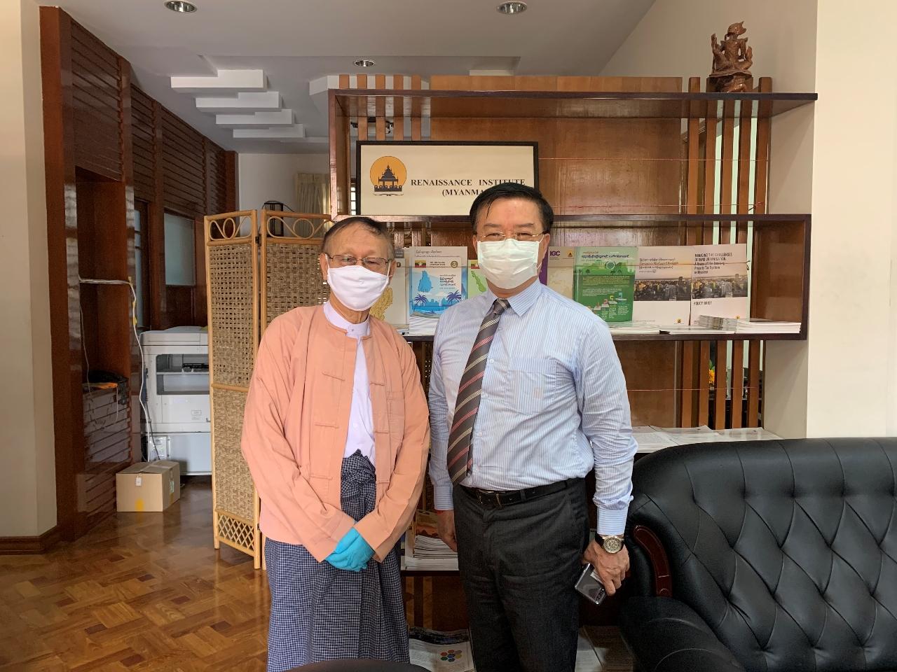 駐緬甸代表表李朝成拜會緬甸智庫「復興學院」(Renaissance Institute)