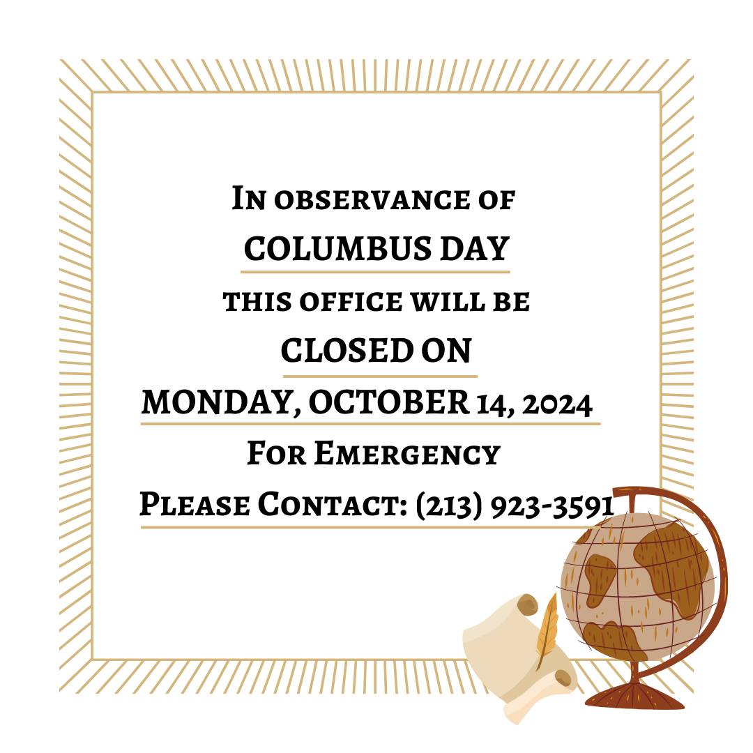公告:2024年10月14日(星期一)為哥倫布紀念日，本處放假一天。 - 駐洛杉磯台北經濟文化辦事處Taipei Economic and  Cultural Office in Los Angeles