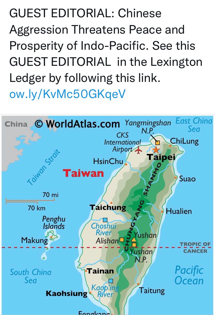 駐亞特蘭大辦事處王處長投書南卡羅來納州《Lexington Ledger》呼籲國際社會正視中... - 駐亞特蘭大台北經濟文化辦事處Taipei  Economic and Cultural Office in Atlanta