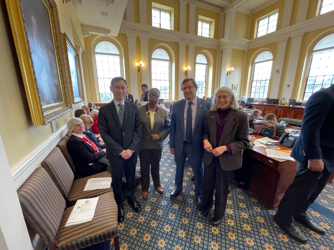 Director-General Sun with Maine Senate President Troy Jackson (second/right) and Maine Senate leadership.
