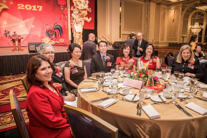 Director General Calvin Ho with Illinois Lieutenant Governor Evelyn Sanguinetti (1st from left) and other VIPs