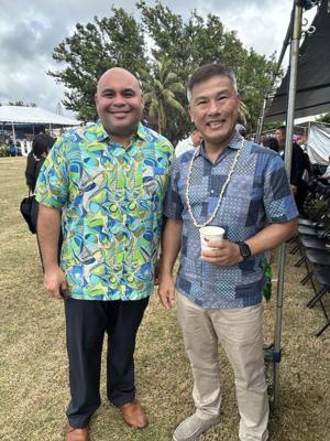 Director General Chia Ping Liu, Deputy Director Shawn Hugh Yang and Vice Consul Gary Huang attended, by invitation, the UOG’s 56th Charter Day celebration on Mar. 7 and took photos with Guam’s signatories at the event