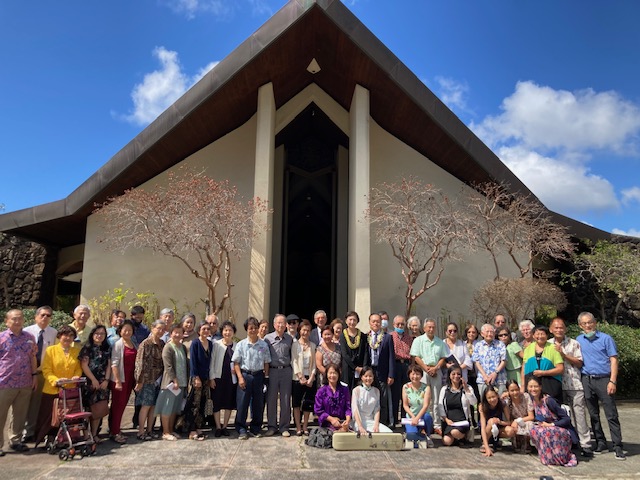 2023年2月26日林暉程處長夫婦在「夏威夷台灣同鄉會」主辦之主日禮拜及二二八76週年紀念音樂會後與鄉親合影。