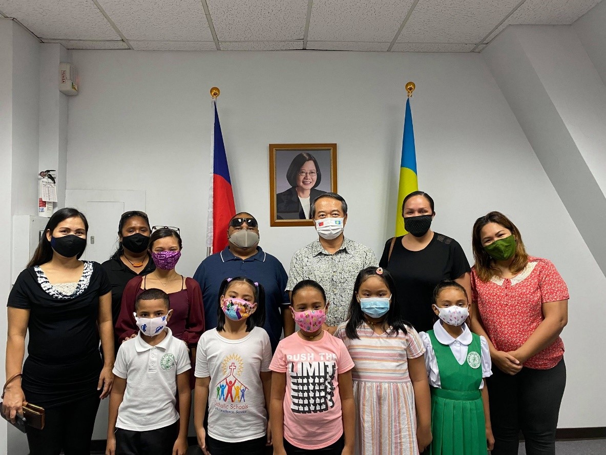 Ambassador Chow and parents and students from the Maris Stella School Project AAC for classroom makeover.