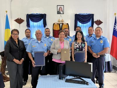 Taiwan handed over 12 sets of desktop computer to the Bureau of Public Safety, Ministry of Justice