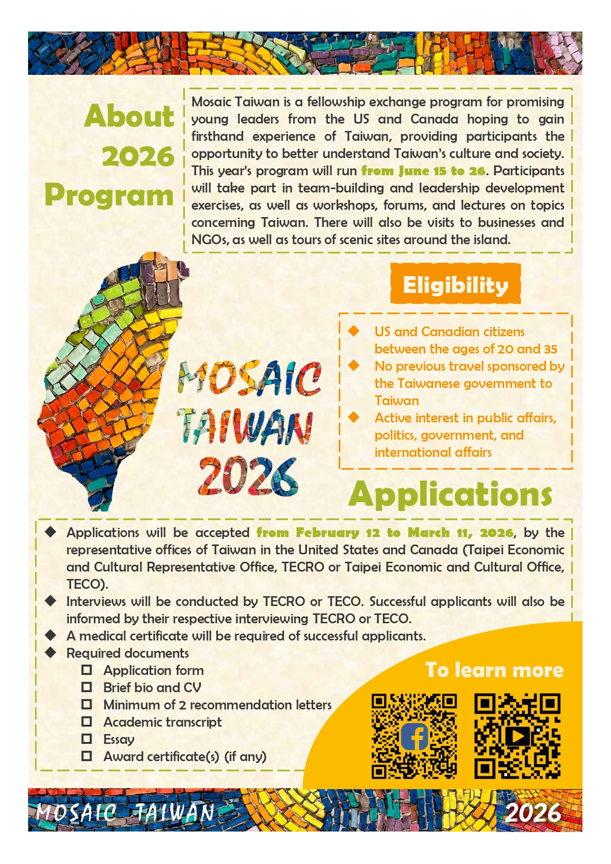 Mosaic Taiwan 2026