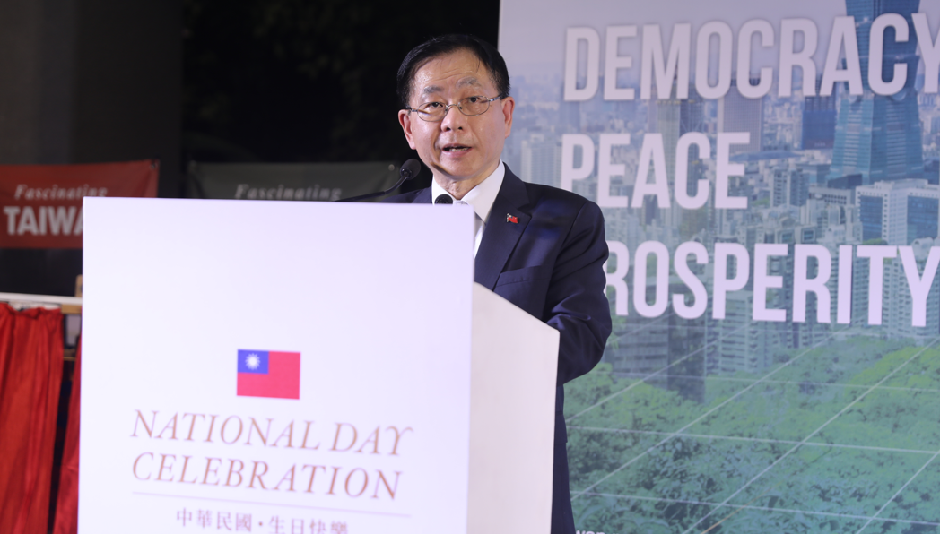 駐孟買台北經濟文化辦事處於本（113）年10月16日舉辦揭牌及國慶酒會。
（圖）駐印度代表處葛葆萱大使致詞。
