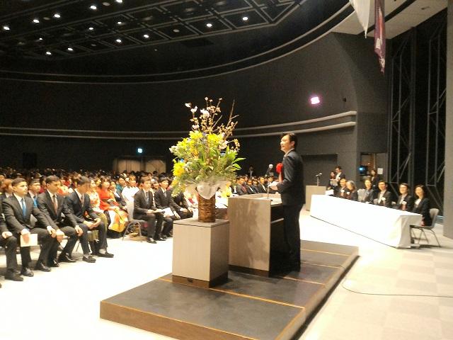 駐大阪辦事處李處長世丙出席神戶學園2019年畢業典禮致詞照