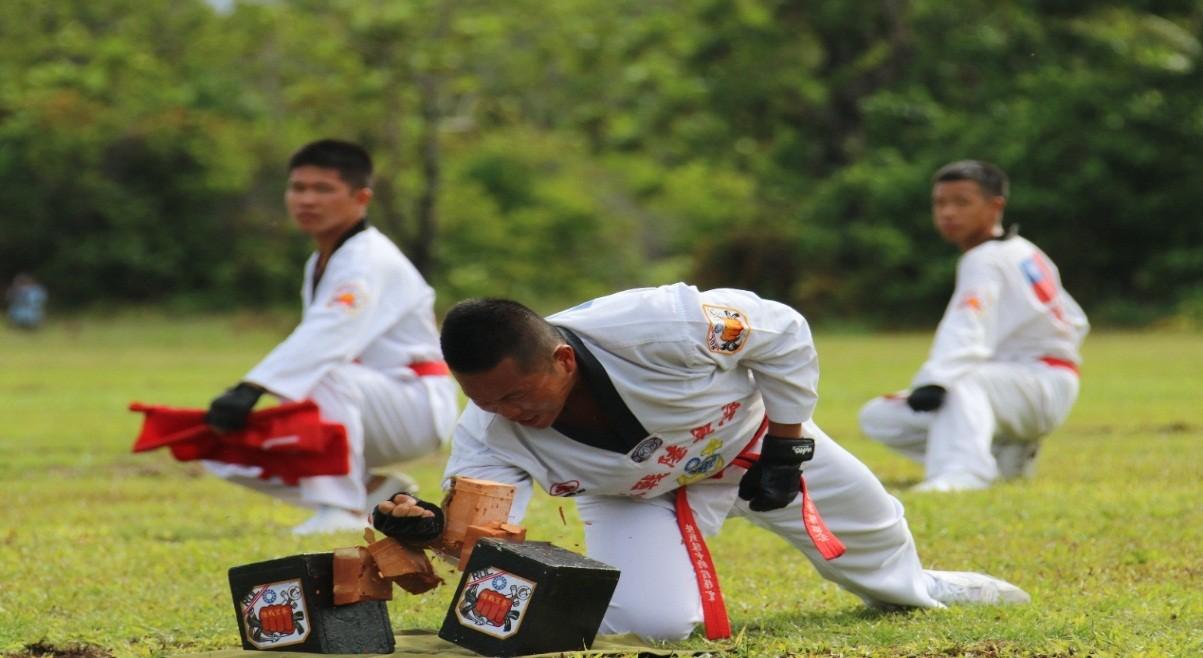 「105年敦睦遠航訓練支隊」海軍陸戰隊莒拳隊戰技表演。