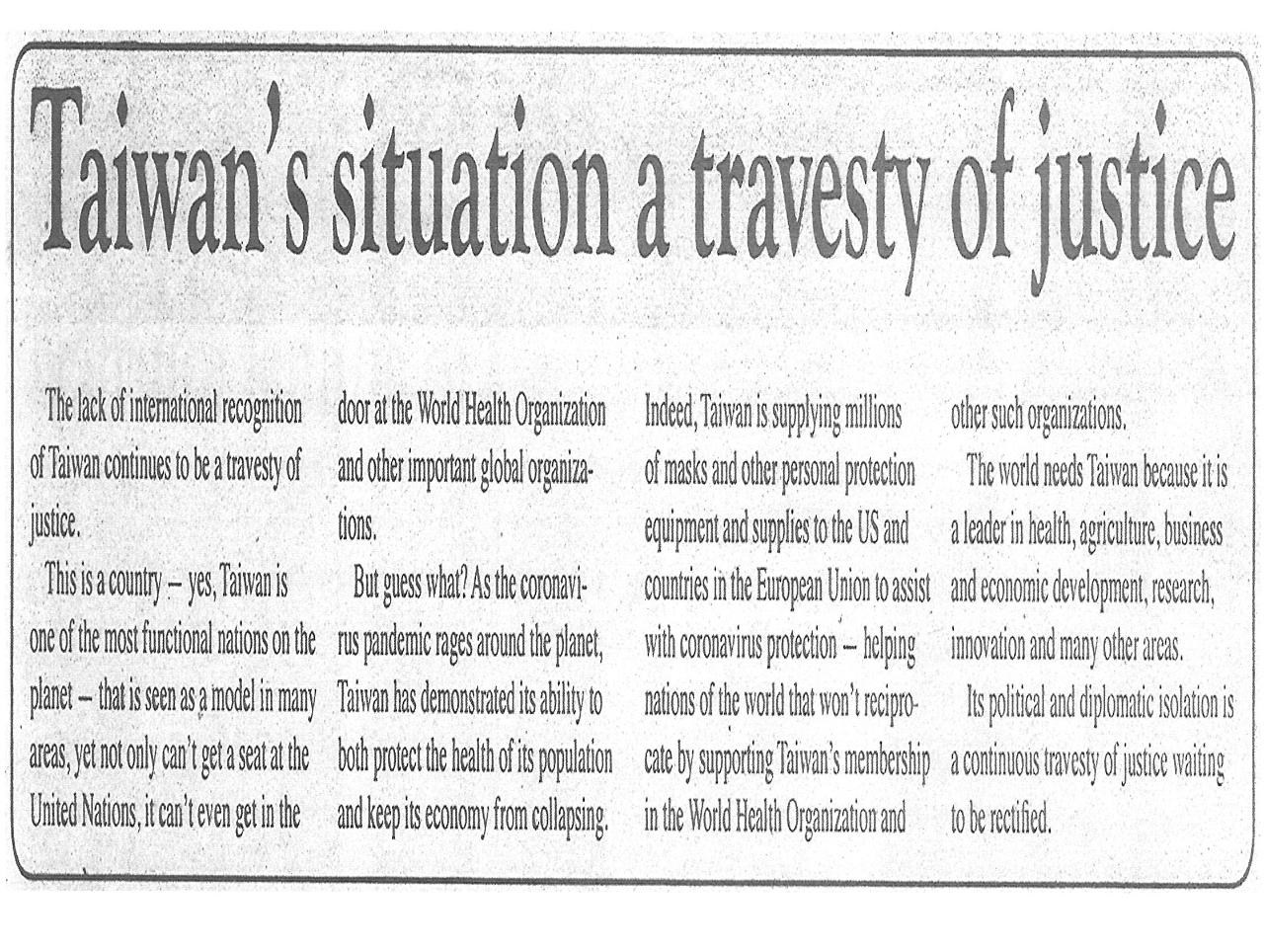 The Marshall Islands Journal in Support of Tai... Embassy of the Republic of China (Taiwan