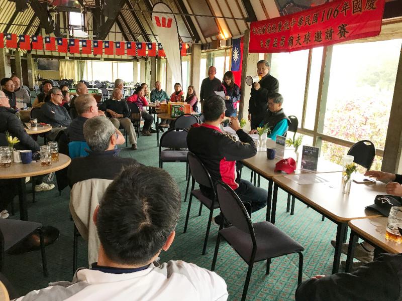 介文汲代表於球賽頒獎前致詞