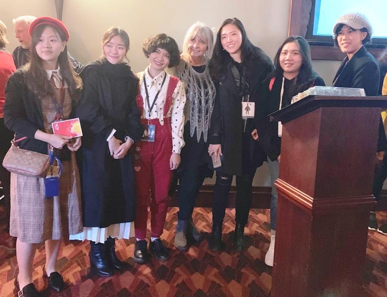 Designers from Taiwan and Hong Kong with Dame Suzie Moncrieff (middle), Founder of WOW