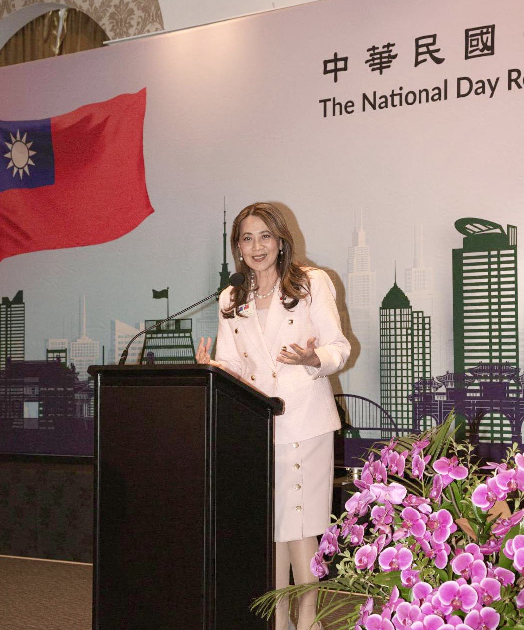 Representative Joanne Ou delivered remarks at the National Day reception