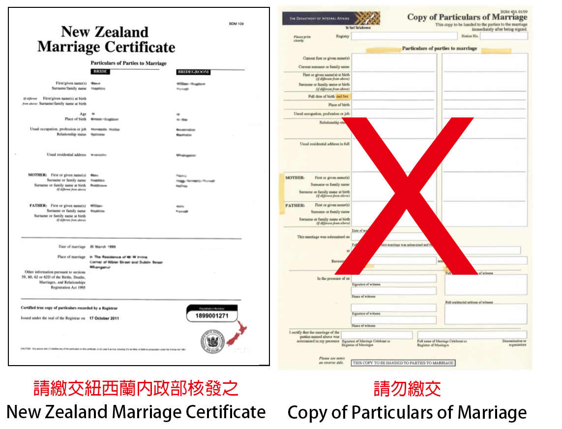 紐西蘭結婚證