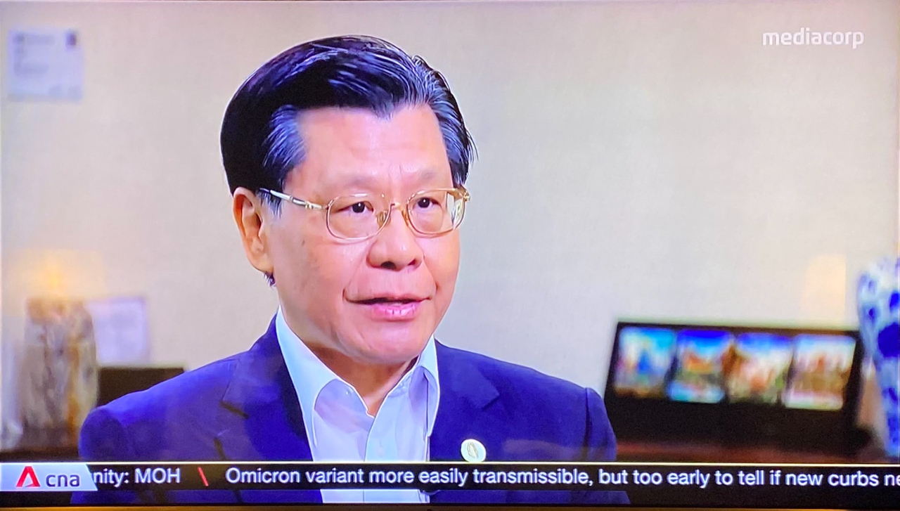 梁國新大使接受新加坡「亞洲新聞台」（CNA）訪問，呼籲各國重視台海情勢。(110/12/3)