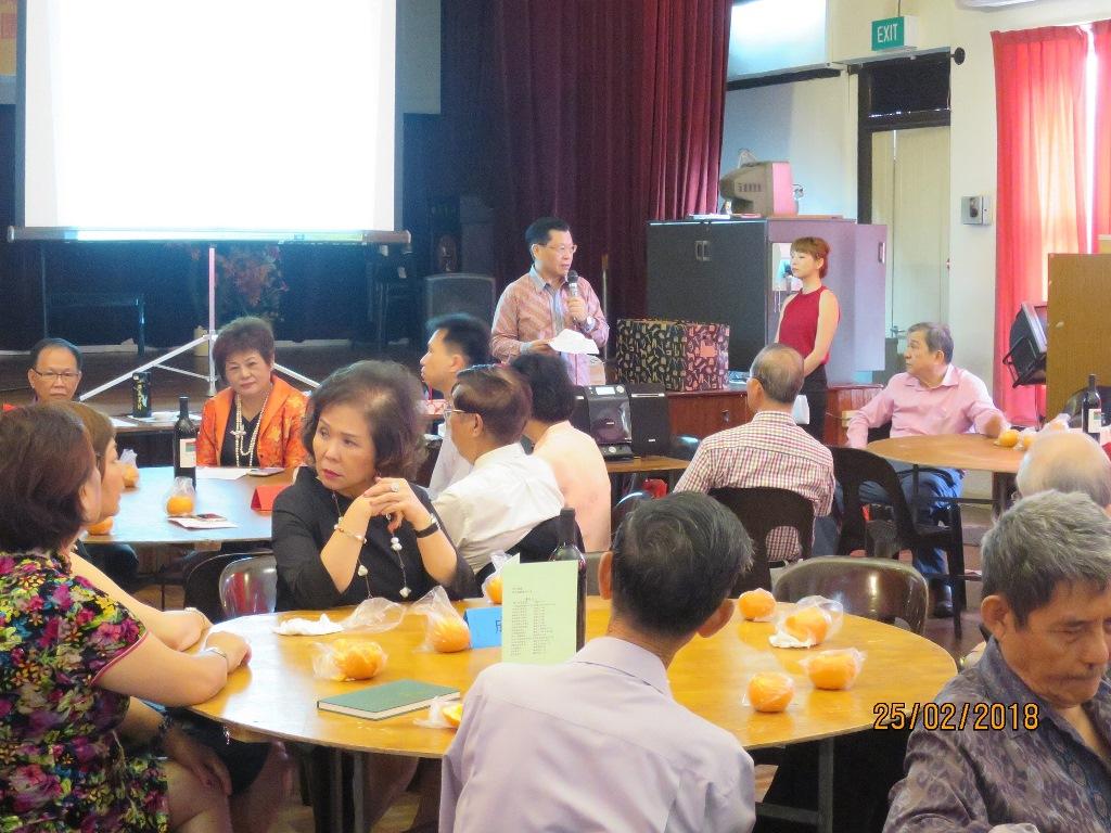 Representative Francis Liang conveying his Chinese New Year greetings to the attendees of the ATUC Chinese New Year gathering.