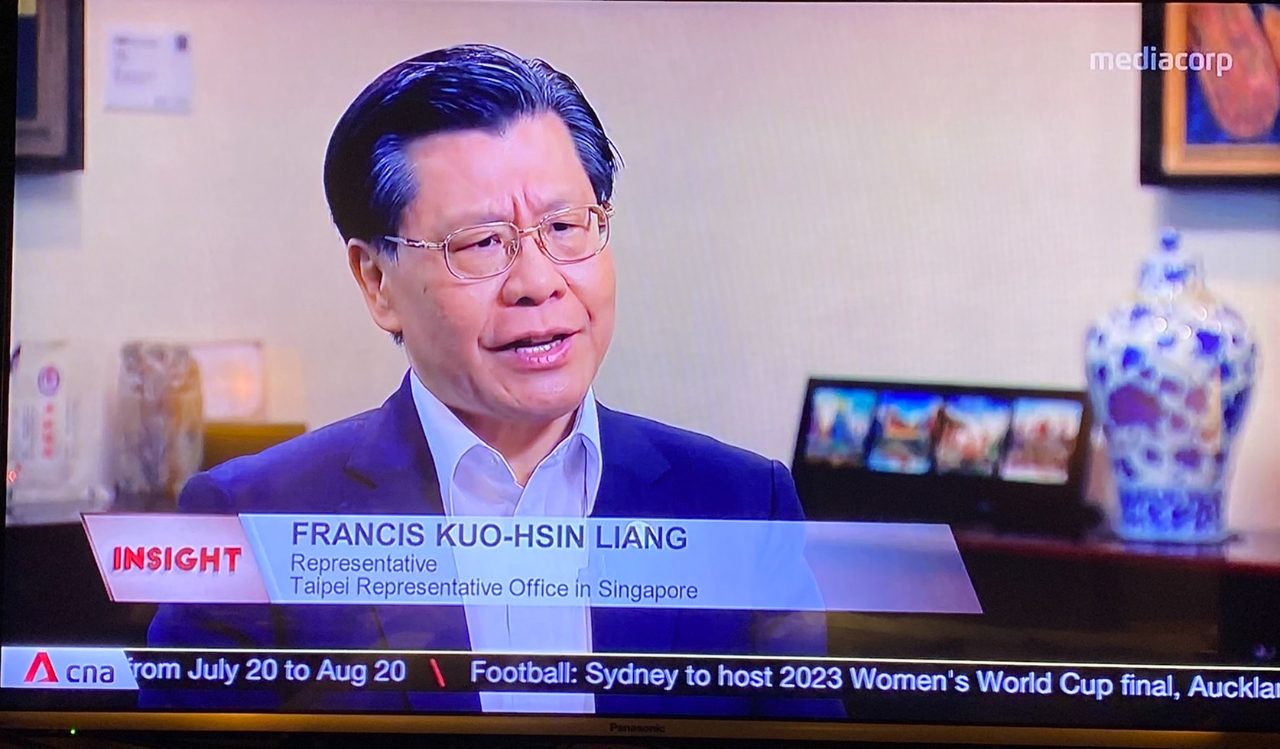 Representative Francis Kuo-Hsin Liang speaking with CNA in an interview of Insight "War over Taiwan?" on 3 Dec 2021.