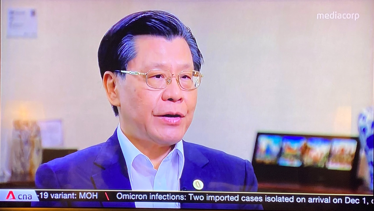 Representative Francis Kuo-Hsin Liang speaking with CNA in an interview of Insight "War over Taiwan?" on 3 Dec 2021.